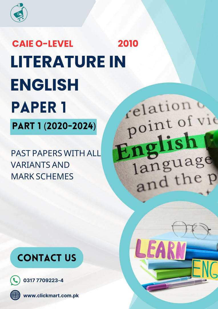 Cambridge O-Level Literature In English (2010) P-1 Past Papers Part-1 (2020-2023)