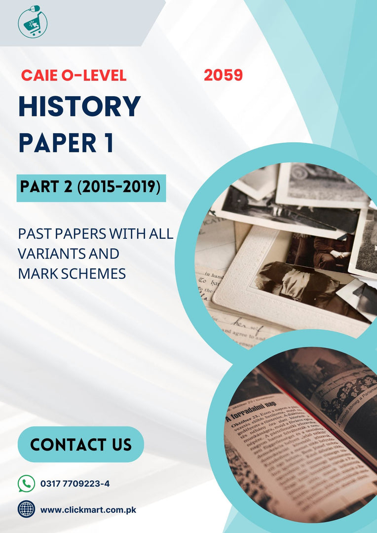 Cambridge O-Level Pakistan Studies (2059) P-1 (History) Past Papers Part-2 (2015-2019)